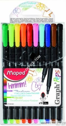Cienkopis Graphpeps 10 szt etui z zawieszką Maped