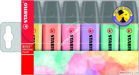 Zakreślacz STABILO BOSS ORIGINAL, kolory pastelowe, komplet 6 szt.
