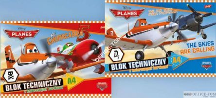 Blok techniczny z kolorowymi kartkami A4, 10k PLANES DISNEY
