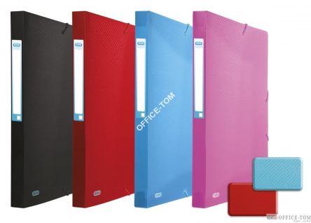 Teczka szeroka ELBA URBAN A4/25 mm, z gumką, przezroczysta niebieska