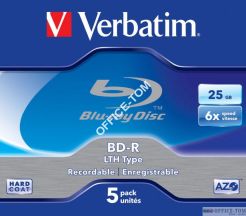 Płyta VERBATIM BlueRaz BD-R  jewel case  25GB  6x  WHITE BLUE SURFACE HARD COAT