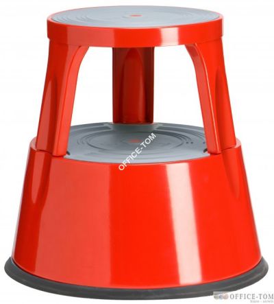Taboret biurowy Twin Metalowy czerwony dwustopniowy TWINCO