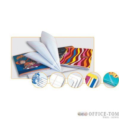 Zeszyt okładka laminowana A5 60k kratka  mix ST. MAJEWSKI / DO WYCZERPANIA ZAPASÓW, PROSIMY ZAMAWIAĆ Z MIXÓW DZIEWCZĘCY I CHŁOPIĘCY / wpisz w wyszukiwarkę, żeby znaleźć odpowiedni kod