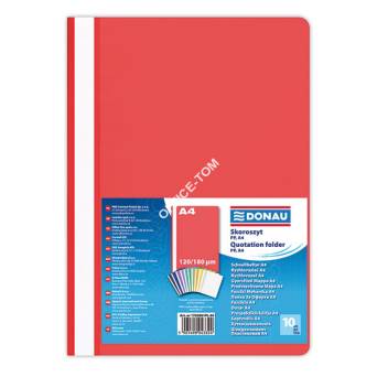 SKOROSZYT DONAU, PP, A4, STANDARD, 120/180MIKR., CZERWONY (10)