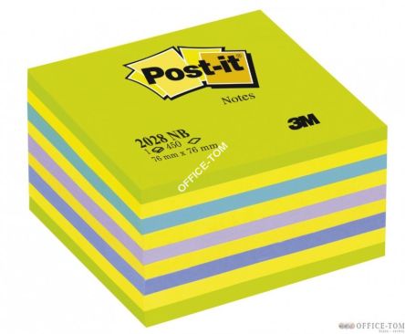 Bloczki samoprzylepne 3M POST-IT® 2028-NB 76x76 Niebiesko-Zielony 400k
