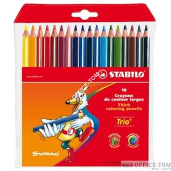Kredki STABILO Trio, trójkątne, grube, etui 18 szt.