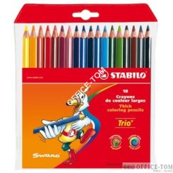 Kredki STABILO Trio, trójkątne, grube, etui 18 szt.