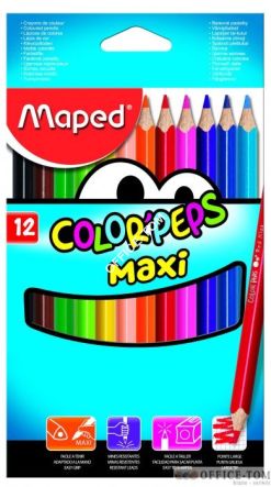 Kredki COLORPEPS JUMBO TRÓJKĄTNE 12 szt pudełko z zawieszką Maped