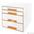 Pojemnik z 4 szufladami Leitz WOW, perłowy biały / pomarańczowy - 2