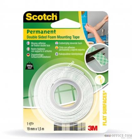 331915B12-EURO Taśma montażowa Scotch®, bardzo silna, piankowa 19 mm x 1,5 m