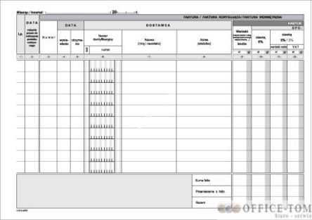 Ewidencja nabycia towarów i usług, A5 (offset) MICHALCZYK I PROKOP