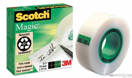 Taśma biurowa 19x33m matowa w pudełku 3M SCOTCH MAGIC 810