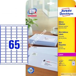 Etykiety AVERY ZWECKFORM adresowe białe A4, 25 ark./op., 38,1 x 21,2 mm, białe