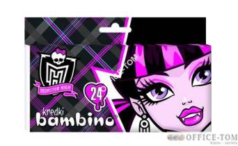 Kredki BAMBINO  24-kol.   w pud.kart. MONSTER HIGH St.Majewski