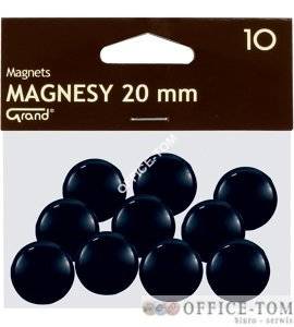 Magnesy średnica 20 mm czarny 10 szt. Grand