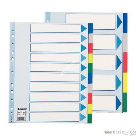 Przekładki plastikowe MAXI z PP ESSELTE, 10 kart