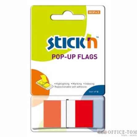 Zakładki indeksujące w podajniku 45X25mm 50 czerwony STICK\'N