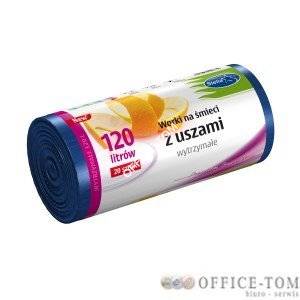 STELLA Worki na śmieci z USZAMI WYTRZYMAŁE 120L 20szt. NIEBIESKIE (HD-LD)