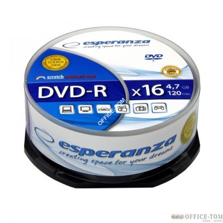 DVD-R ESPERANZA 4,7GB X16 - CAKE BOX 25