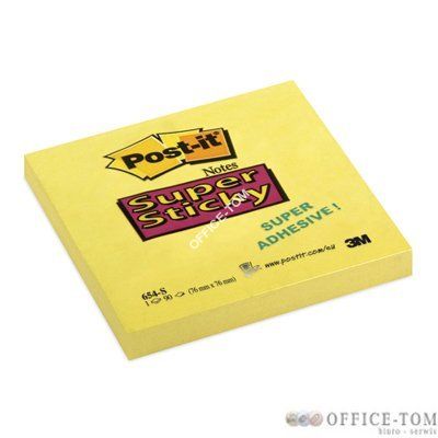 Bloczki samoprzylepne 3M POST-IT® 654-S 76x76 Żółty 90k
