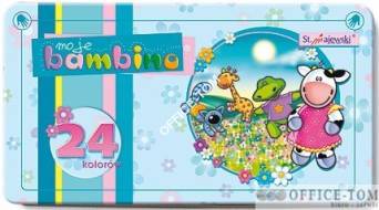 Kredki BAMBINO  2kol.   w pud.metalowym St.Majewski