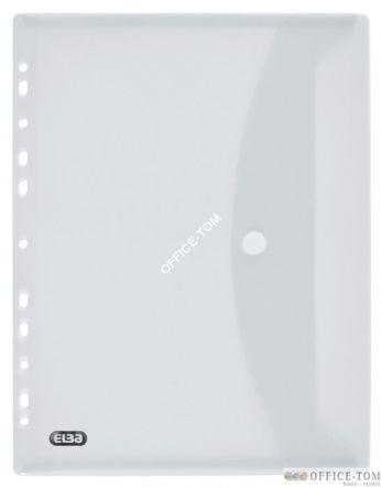 Teczka kopertowa z perforacją ELBA na rzep A4 przezroczysta kolorowa