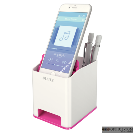 Kubek na długopisy LEITZ WOW ze wzmacniaczem dźwięku, różowy