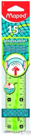 Linijka niełamliwa  FLEX 15 CM  (niebieskie i zielone) (25) MAPED