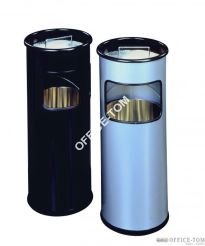 Kosz na śmieci 17 l DURABLE metalowy, okrągły, z popielnicą, kolor czarny