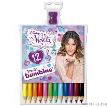 Kredki BAMBINO w opr.drew. 12 kol. + temperówka VIOLETTA St.Majewski