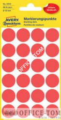 Trwałe kółka do zaznaczania Ø18mm, 96szt./op. czerwone 3004 Avery Zweckform