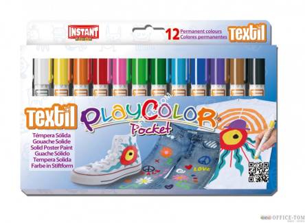 Farby w sztyfcie PlayColor TEXTIL 12kol. 10561