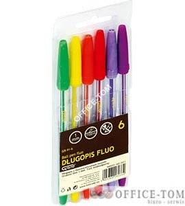 Dlugopis  Fluo 6 kolorów GRAND