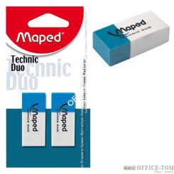 Gumka MAPED DUO dwustronna biało-niebieska 2 szt.blister