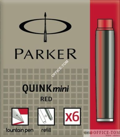Naboje PARKER atramnetowe Mini (6 Szt.) Czerwony
