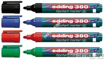 Marker do flipchartów z okrągłą końcówką 1,5-3 mm - kpl 4 szt Edding