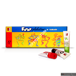 Farby  12 kolorów tuba 30ml. JEDNOŚĆ