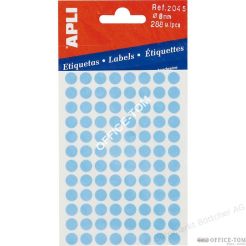 Samoprzylepne kółka APLI 8mm/288szt (mini bag) niebieskie