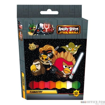 Flamastry 12 kol. ANGRY BIRDS & STAR WARS II  St.Majewski