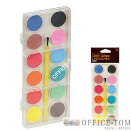 Farby wodne 12 kolorów zestaw ekologiczny AMOS