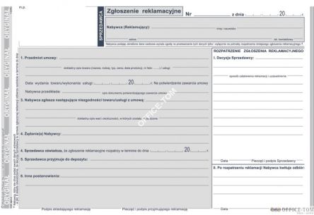 Zgłoszenie reklamacji MICHALCZYK I PROKOP A5 40 kartek