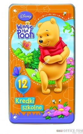 Kredki trójkątne 12 kolorów dł. 18 cm w pudełku metalowym DISNEY KUBUŚ  ST.MAJEWSKI