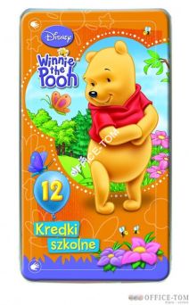 Kredki trójkątne 12 kolorów dł. 18 cm w pudełku metalowym DISNEY KUBUŚ  ST.MAJEWSKI