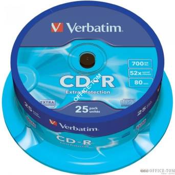 Płyta VERBATIM CD-R cake box 25 700MB 52x Extra Protection