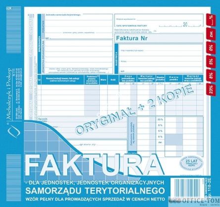 Faktura dla jednostek jednostek samorządu terytorialnego 2/3 A4 Michalczyk i Prokop
