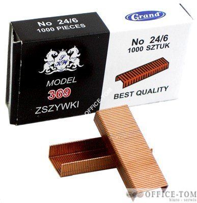 Zszywki MIEDŹ 24/6 GRAND 10 paczek