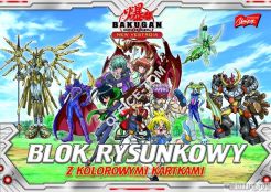 Blok rysunkowy z kolorowymi kartkami A4, 16k. BAKUGAN