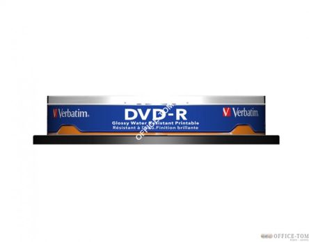Płyta VERBATIM DVD-R  cake 10  4.7GB  16x  do nadruku wide glossy wodoodporne