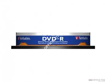 Płyta VERBATIM DVD-R  cake 10  4.7GB  16x  do nadruku wide glossy wodoodporne