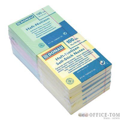 Bloczki samoprzylepne DONAU  76x76 Mix 100k (12)